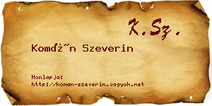 Komán Szeverin névjegykártya